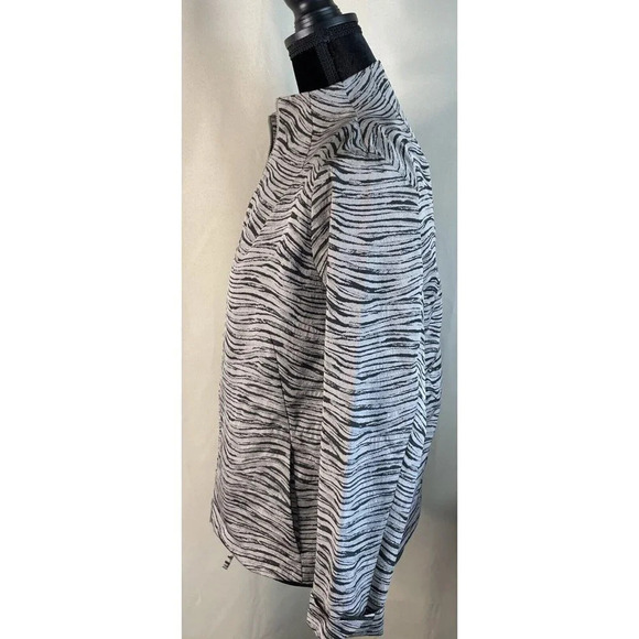 Lafayette 148 Tan Black  Animal Print Tiger Lightweight Full Zip Jacket P XS - Picture 4 of 6